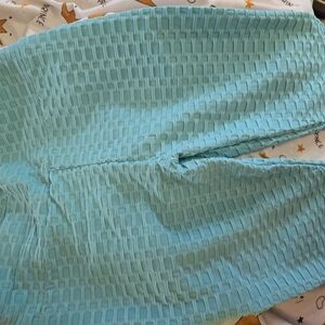 Textured Light Blue Pants